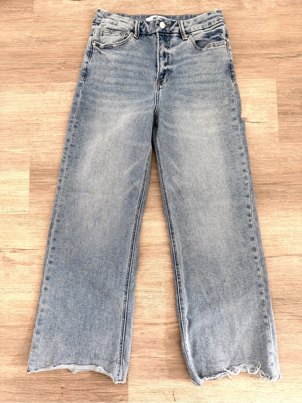 Mica High-Rise Wide-Leg Jeans in Cool Blue Stone Wash
